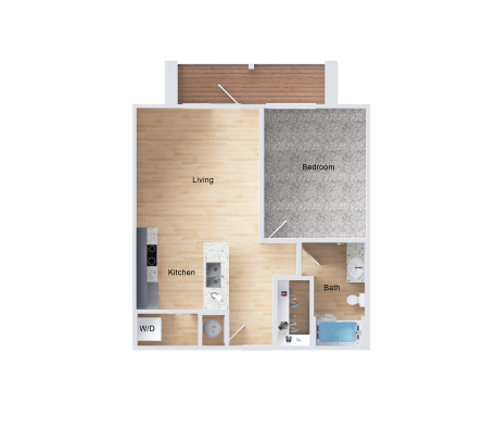 a floor plan of a one bedroom apartment at The Legacy at Veramendi